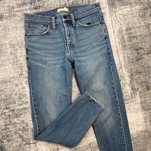 Madewell Jeans Mens 32x34 (Fit 30x30) Blue Relaxed Taper Button Fly Stretch